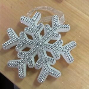 Silver Snowflake Holiday Ornament